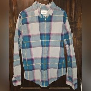 Goodfellow & Co Blue and Gray Long Sleeve Button Down Shirt